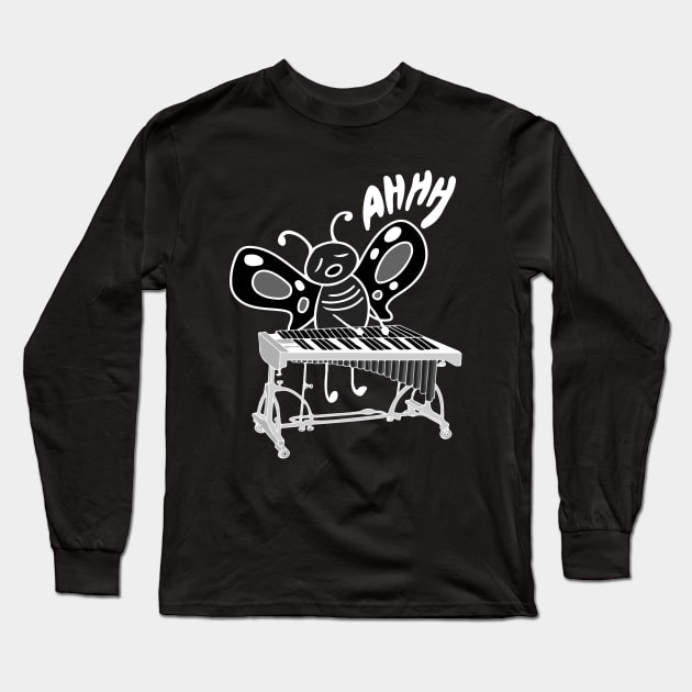 Little Butterfly Vibraphone Player In Love with Vibraphone Music Mallet Play Long Sleeve T-Shirt by Mochabonk